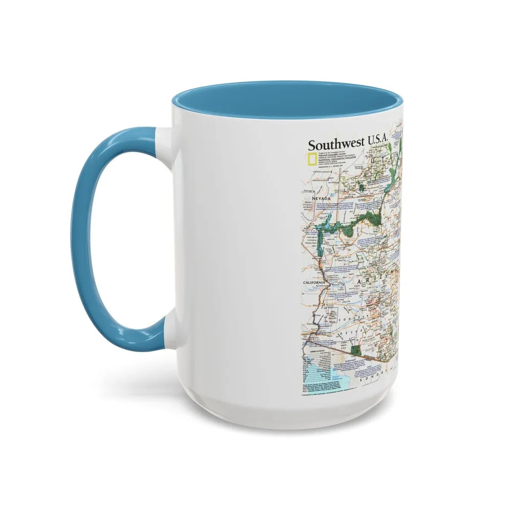 USA - Southwest (1992) (Map) Accent Coffee Mug-Go Mug Yourself