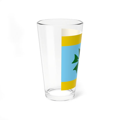 Flag of Memuro Hokkaido fringed (Japan) Pint Glass 16oz