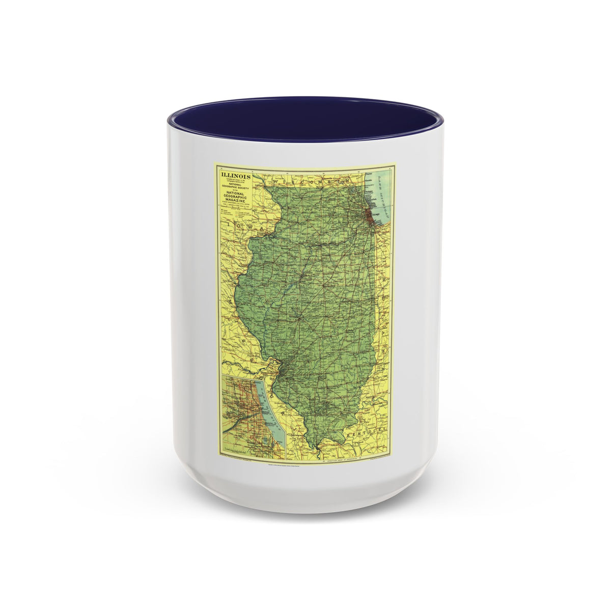 USA - Illinois (1931) (Map) Accent Coffee Mug