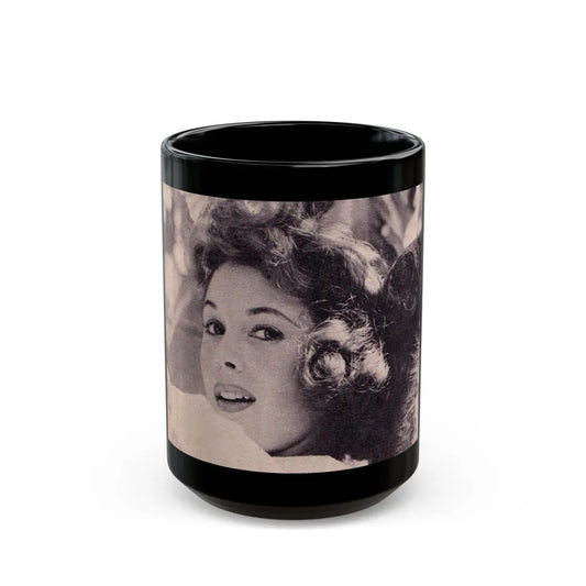 Jill St. John #231 (Vintage Female Icon) Black Coffee Mug-15oz-Go Mug Yourself