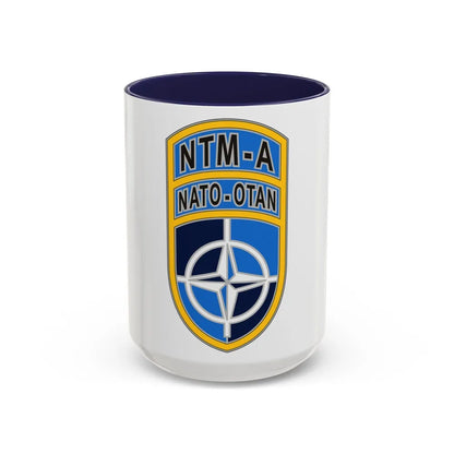 NATO Training MissionAfghanistan (U.S. Army) Accent Coffee Mug-15oz-Navy-Go Mug Yourself