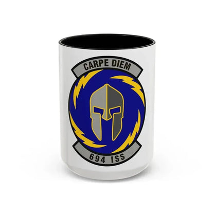 694th Intelligence Support Squadron (U.S. Air Force) Accent Coffee Mug 15oz Black - Go Mug Yourself
