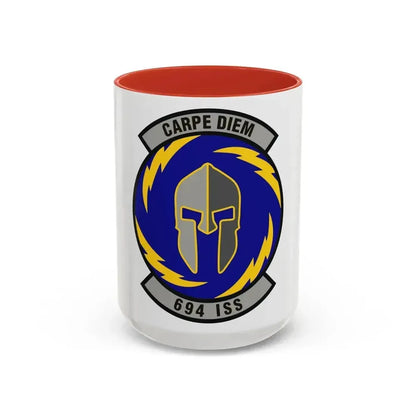 694th Intelligence Support Squadron (U.S. Air Force) Accent Coffee Mug 15oz Red - Go Mug Yourself