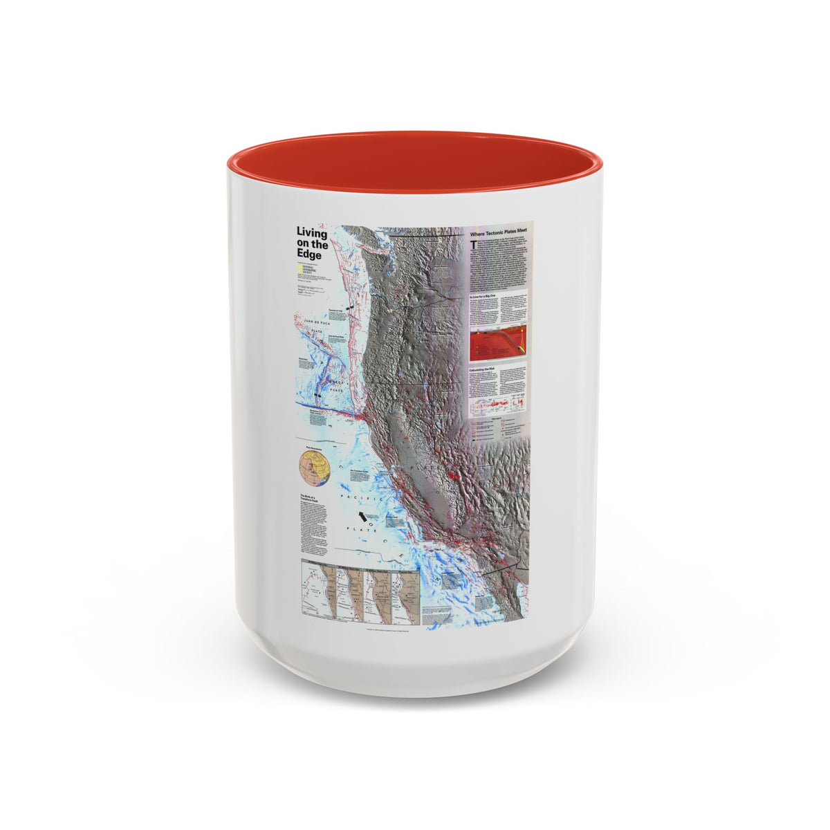 North Amerca - Living on the Edge (1995) (Map) Accent Coffee Mug