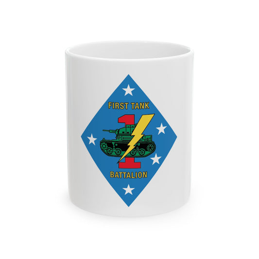 1st Tank Battalion v2 (USMC) White Coffee Mug