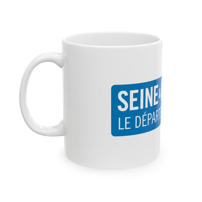 Flag of Seine et Marne France - White Coffee Mug