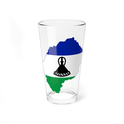 Flag map of Lesotho (Lesotho) Pint Glass 16oz