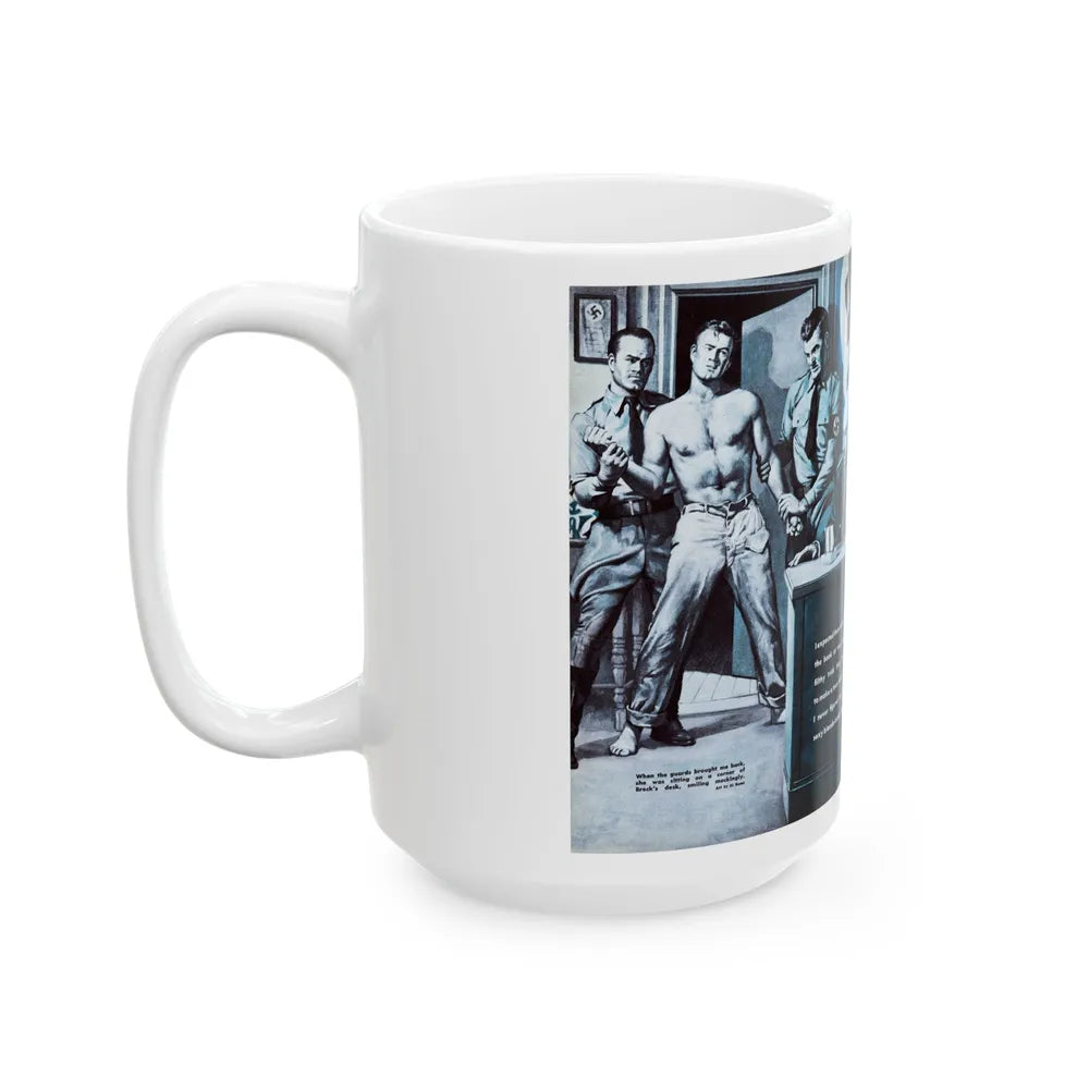 Fraulein Torture, For Men Only, February 1959 - White Coffee Mug-Go Mug Yourself