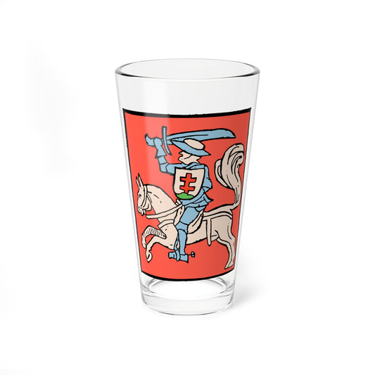 Vitaŭt Vialiki Pahonia. Вітаўт Вялікі Пагоня 1536 crop (Belarus) (Coat of Arms) Pint Glass 16oz