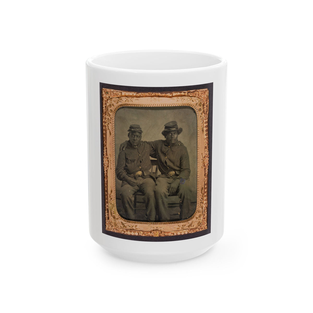 Two Brothers In Arms (U.S. Civil War) White Coffee Mug
