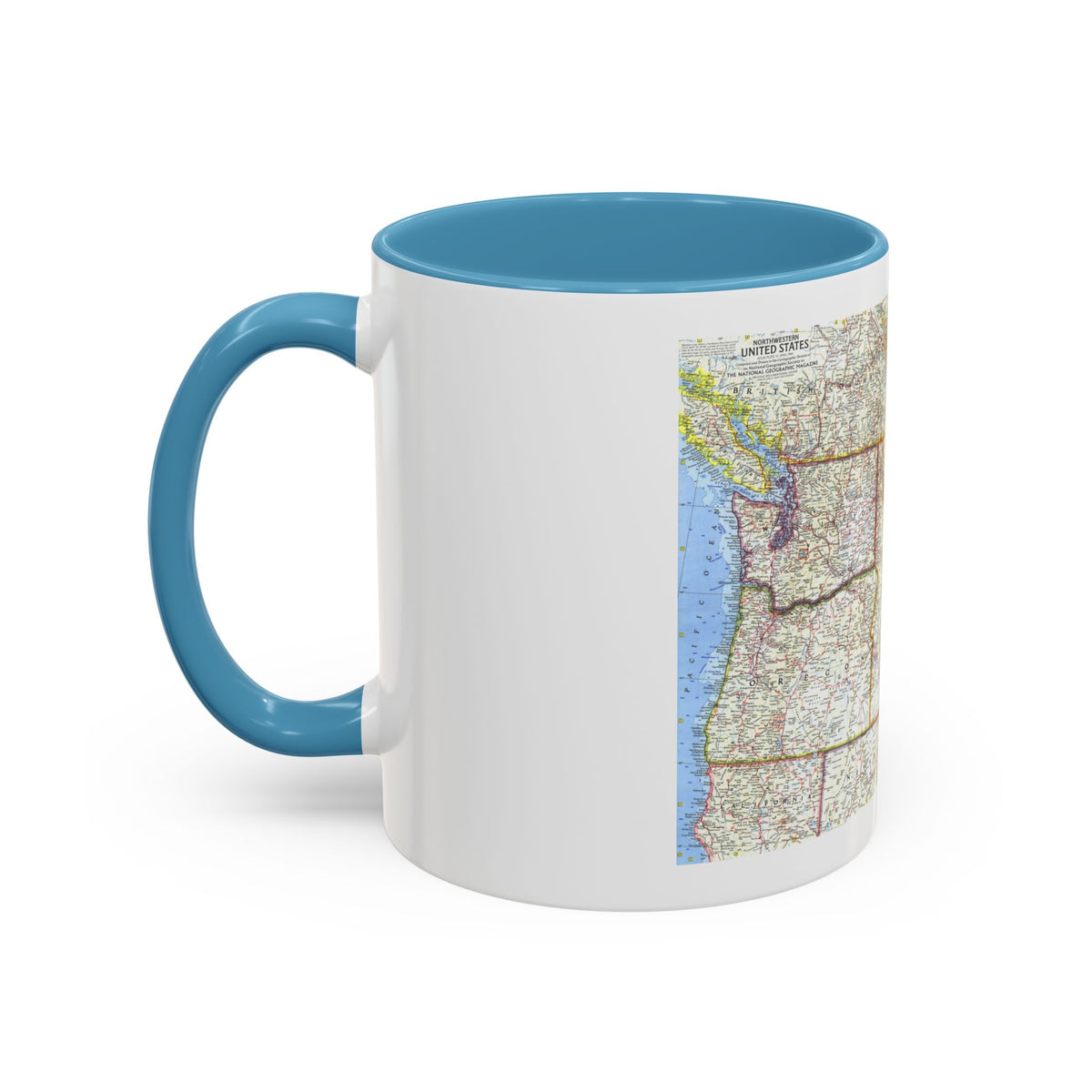 USA - Northwestern (1960) (Map) Accent Coffee Mug