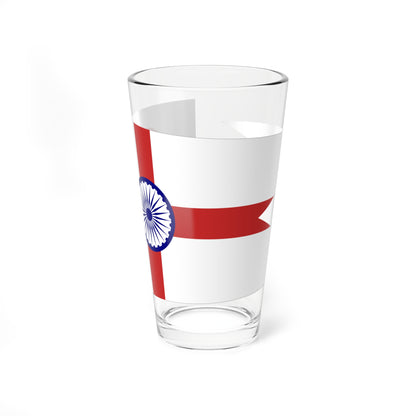 Commodore of the Indian Navy rank flag border (India) Pint Glass 16oz