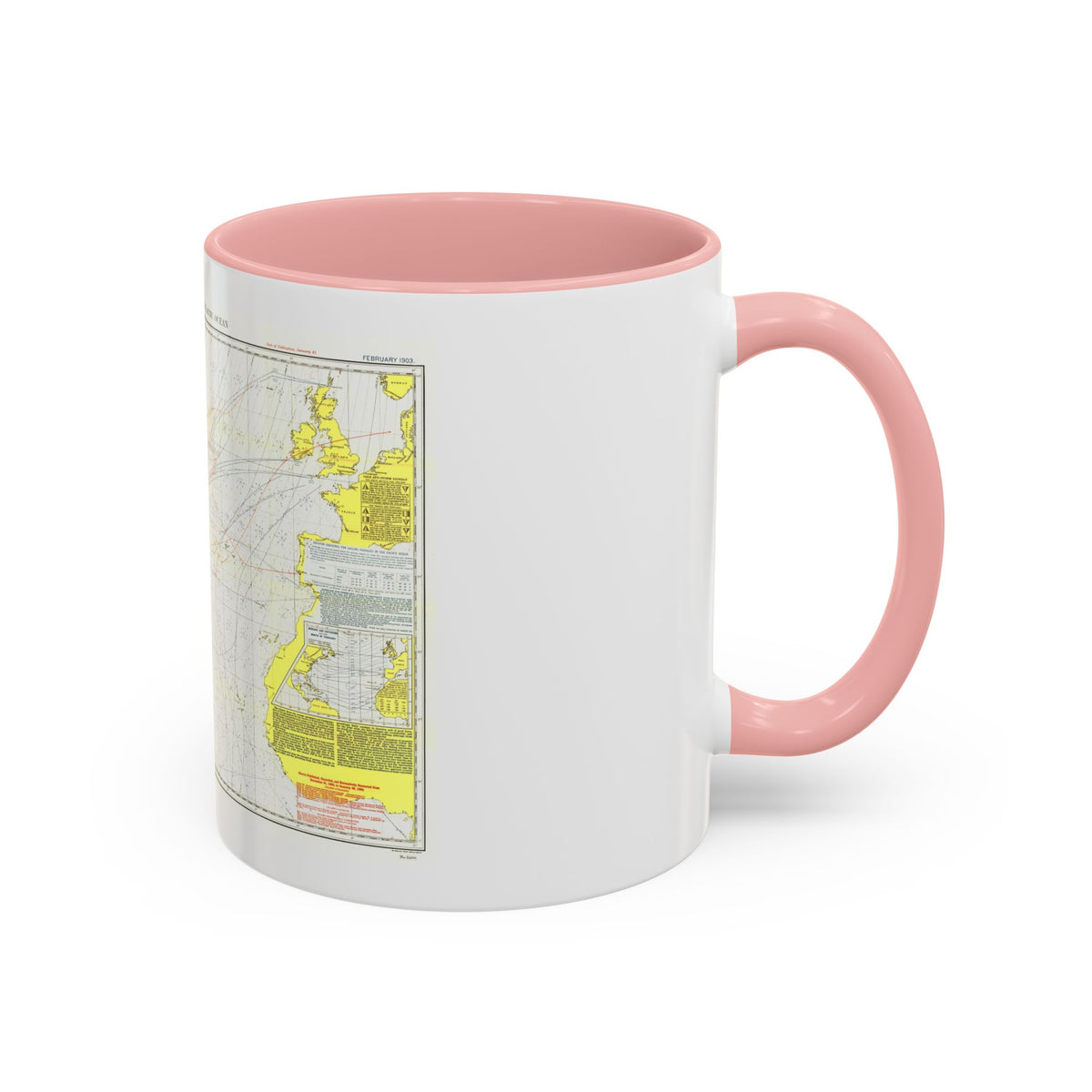 Atlantic Ocean - North (1903) (Map) Accent Coffee Mug