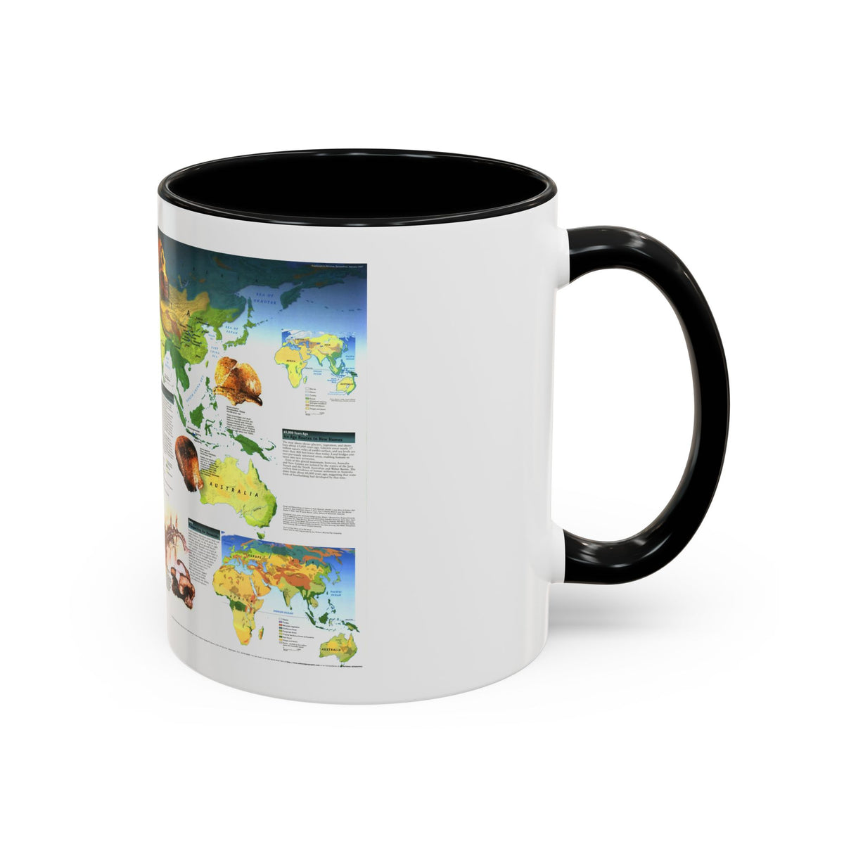 World Map - Dawn of Humans (1997) (Map) Accent Coffee Mug
