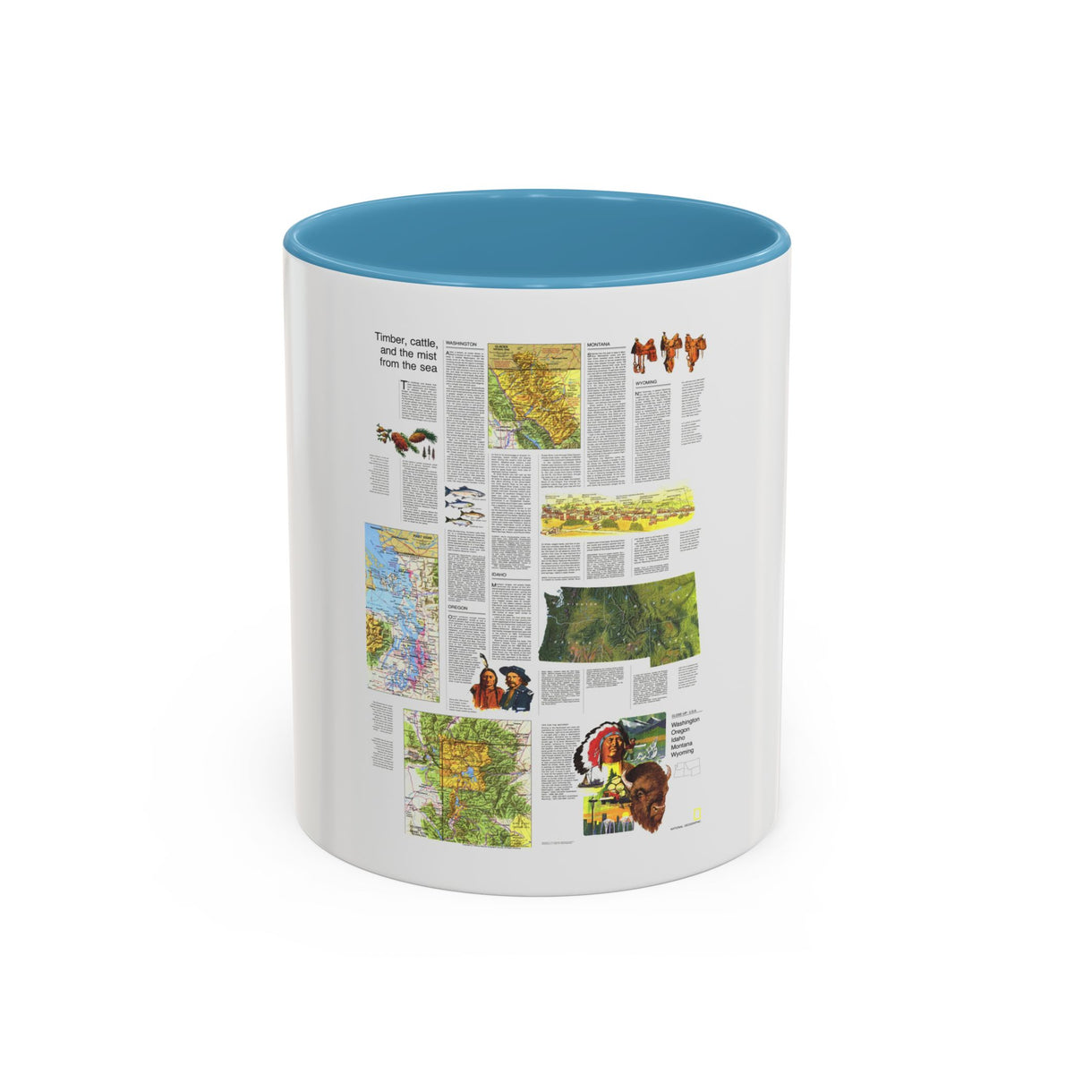 USA - Northwest 2 (1973) (Map) Accent Coffee Mug
