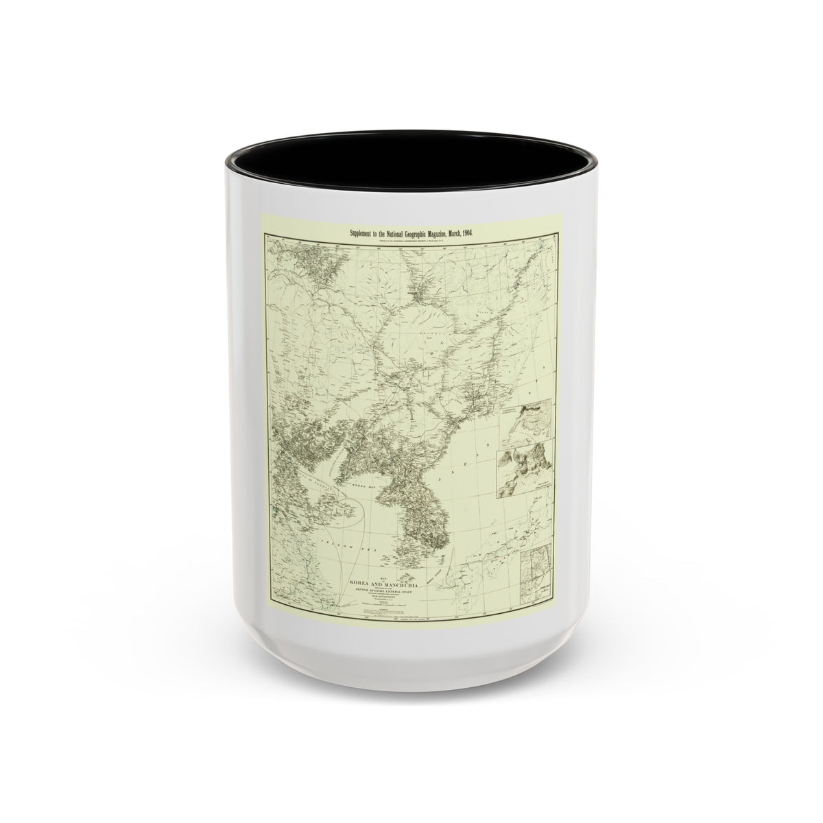 Korea and Manchuria (1904) (Map) Accent Coffee Mug