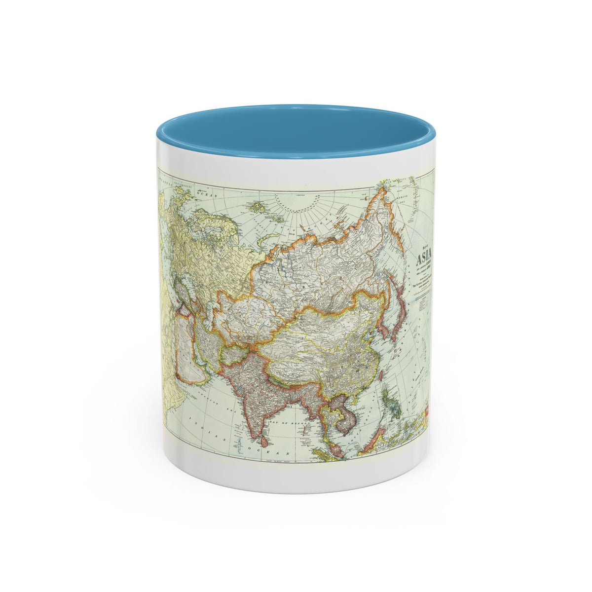 Asia and Adjoining Europe (1921) (Map) Accent Coffee Mug