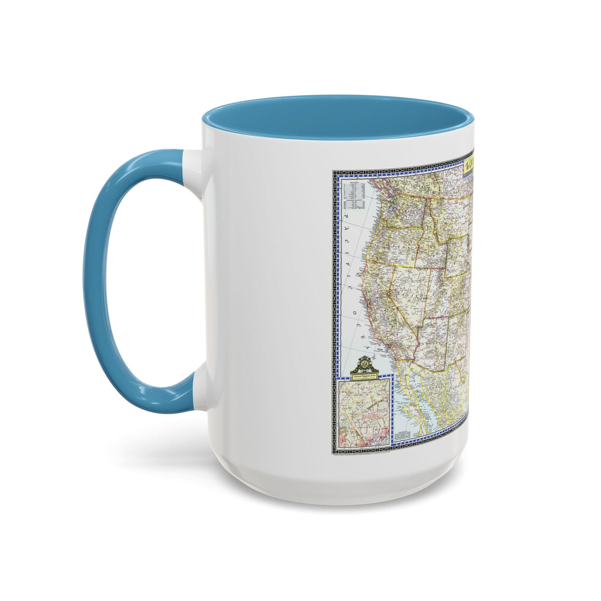 USA - The United States (1946) (Map) Accent Coffee Mug
