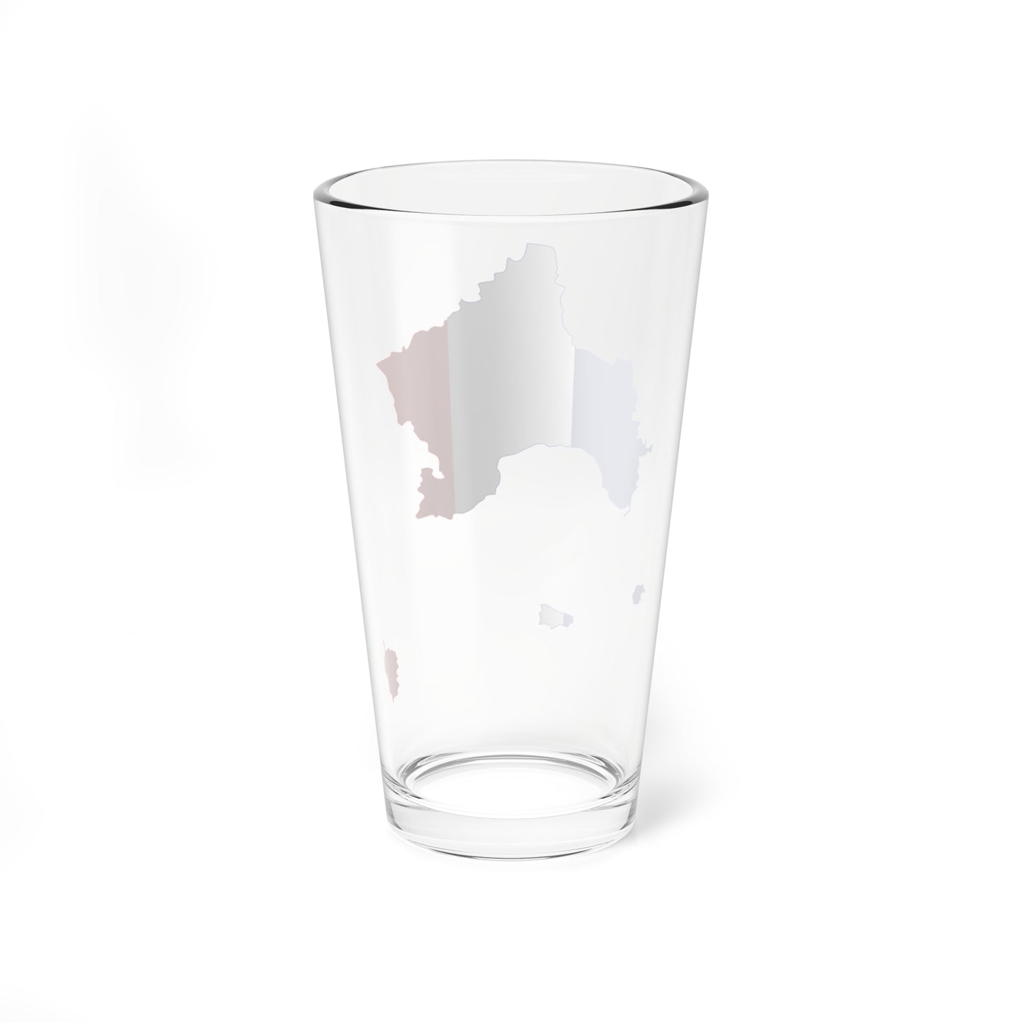 Flag-map of France without Britanny Normandie and Occitania (France) Pint Glass 16oz