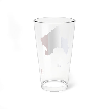 Flag-map of France without Britanny Normandie and Occitania (France) Pint Glass 16oz