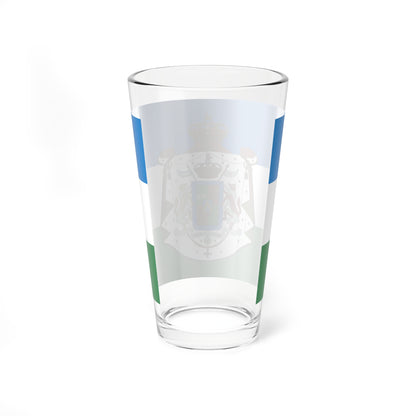 Flag of the Kingdom of Araucanía and Patagonia with coats of arms (Argentina) Pint Glass 16oz