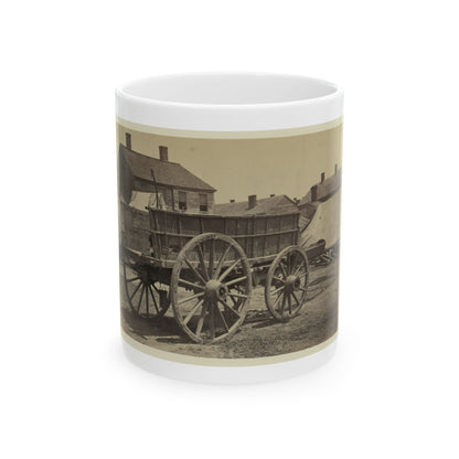 Supply Wagon, Probably In A Civil War Military Facility (U.S. Civil War) White Coffee Mug