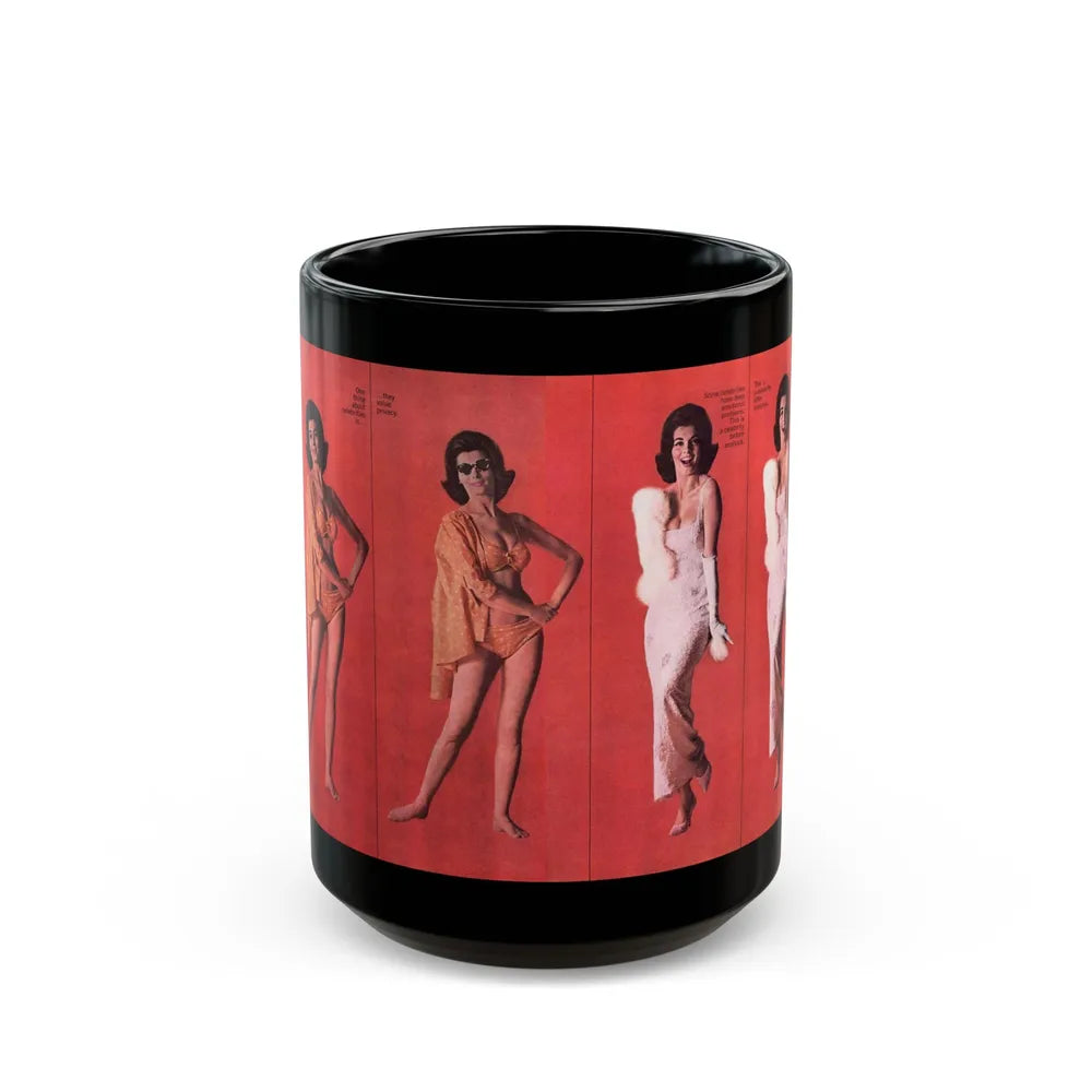 Nancy Kovack #96 - Esquire June 1961 (Vintage Female Icon) Black Coffee Mug-15oz-Go Mug Yourself