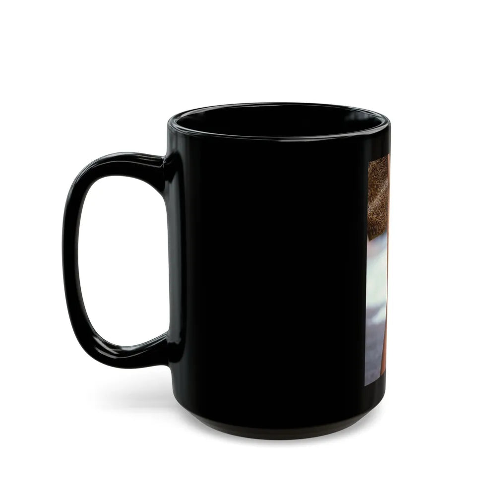 Barbara Carrera #98 - Topless (Vintage Female Icon) Black Coffee Mug-Go Mug Yourself