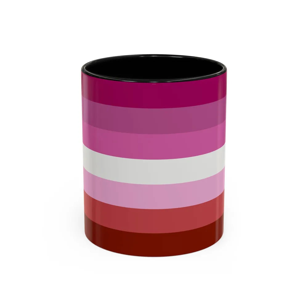 Lesbian Pride Flag - Accent Coffee Mug-11oz-Black-Go Mug Yourself