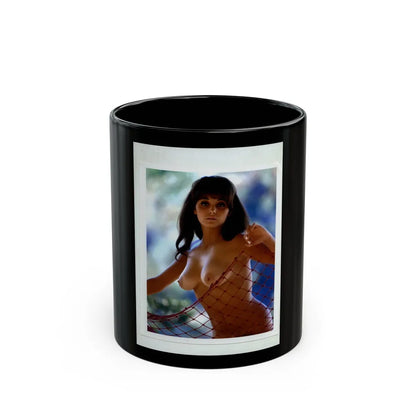 Victoria Vetri #69 - Topless (Vintage Female Icon) Black Coffee Mug-11oz-Go Mug Yourself