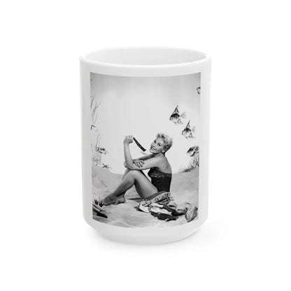 Kim Novak #266 (Vintage Female Icon) White Coffee Mug-15oz-Go Mug Yourself