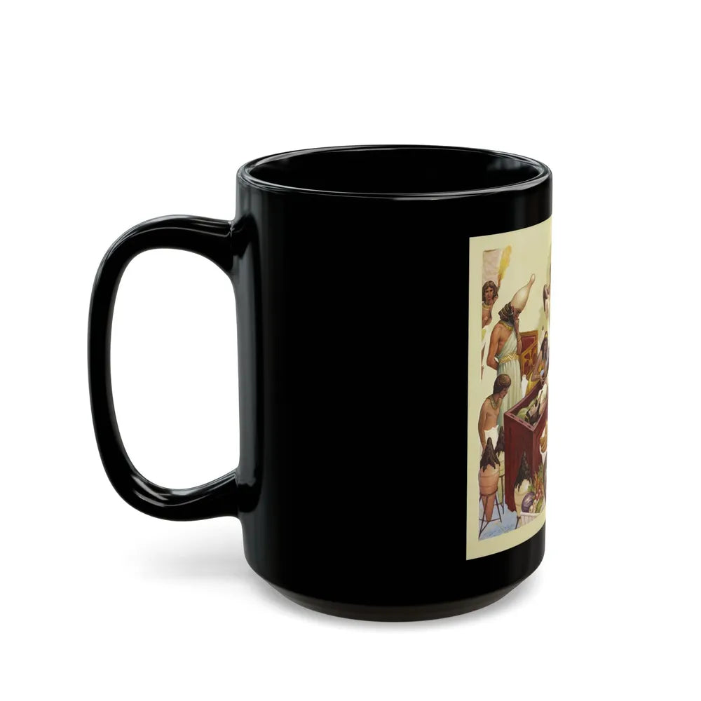 Egyptian Funeral, American Weekly magazine, April 7, 1947 - Black Coffee Mug-Go Mug Yourself