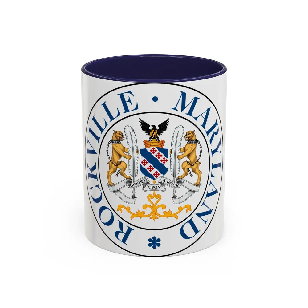 Seal of Rockville Maryland - Accent Coffee Mug-11oz-Navy-Go Mug Yourself