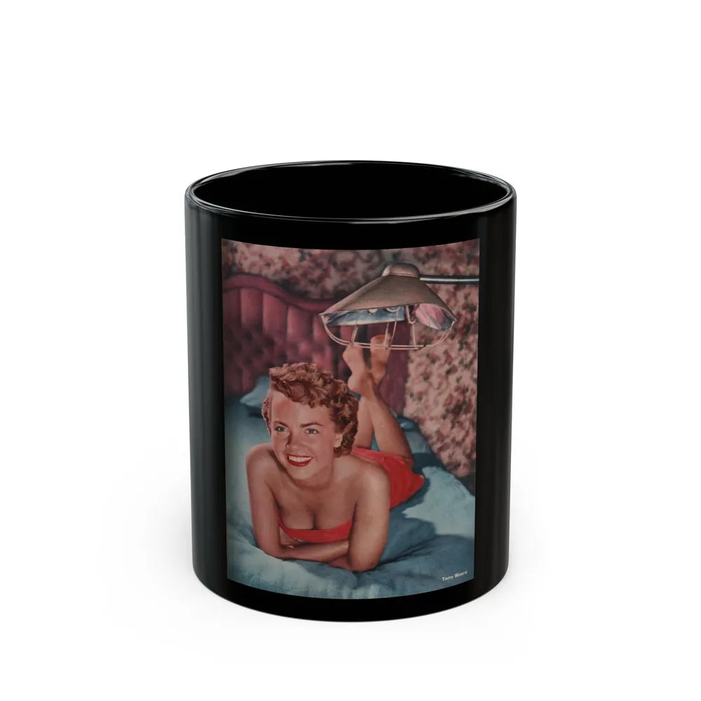 Terry Moore #749 - Photoplay Pin-Ups Magazine Issue #05 (Vintage Female Icon) Black Coffee Mug-11oz-Go Mug Yourself