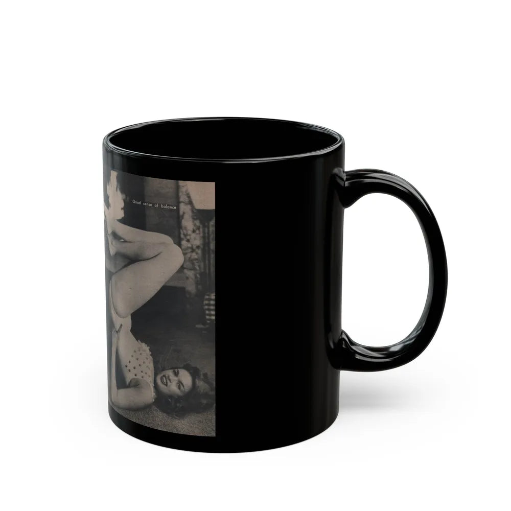 Jayne Mansfield #295 - JAYNE Pocket Magazine Pages 34 & 35 (Vintage Female Icon) Black Coffee Mug-Go Mug Yourself