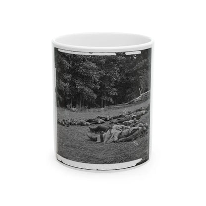 Gettysburg, Pa. Confederate Dead Gathered For Burial At The Southwestern Edge Of The Rose Woods, July 5, 1863 (U.S. Civil War) White Coffee Mug-11oz-Go Mug Yourself