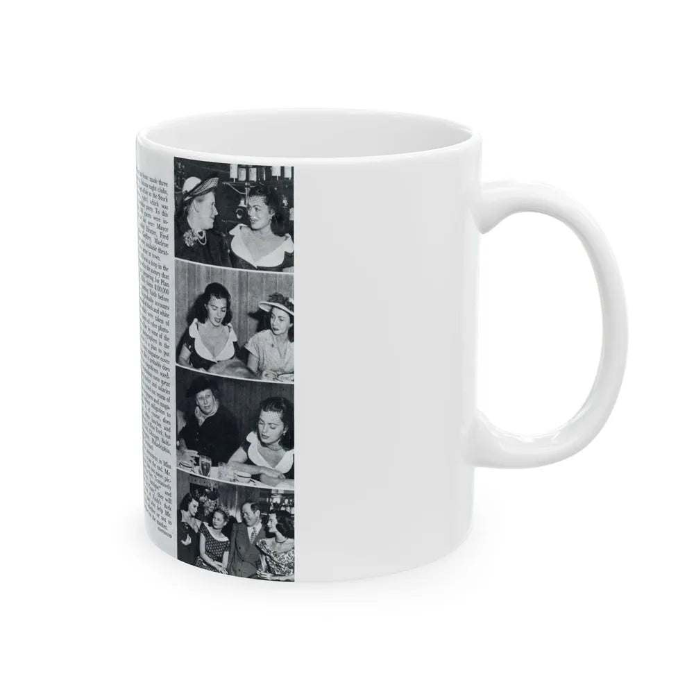 Faith Domergue #232 - [Pages 68 & 69] Pages 11 & 12 of 14+5 B&W Photos & Long Article on her from Pageant Digest Mag. April '51 (Vintage Female Icon) White Coffee Mug-Go Mug Yourself