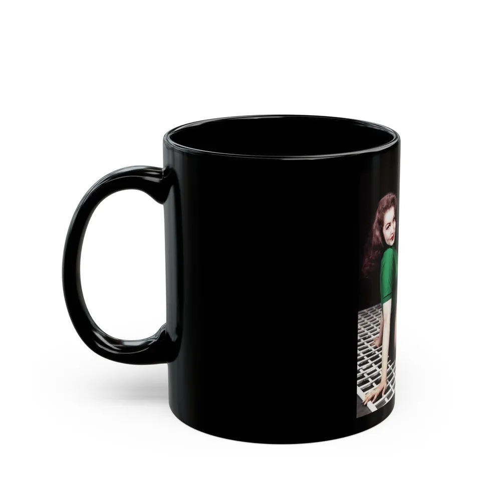 Julie Newmar #81 (Vintage Female Icon) Black Coffee Mug-Go Mug Yourself