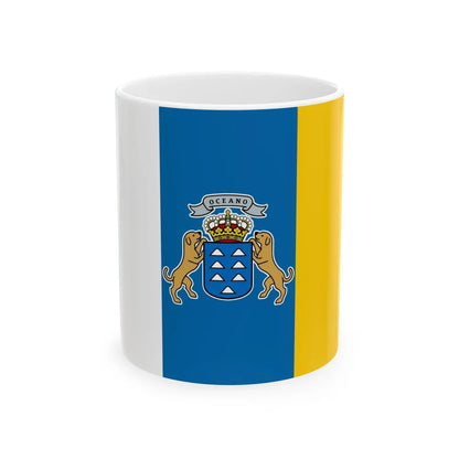 Flag of the Canary Islands Spain - White Coffee Mug-11oz-Go Mug Yourself