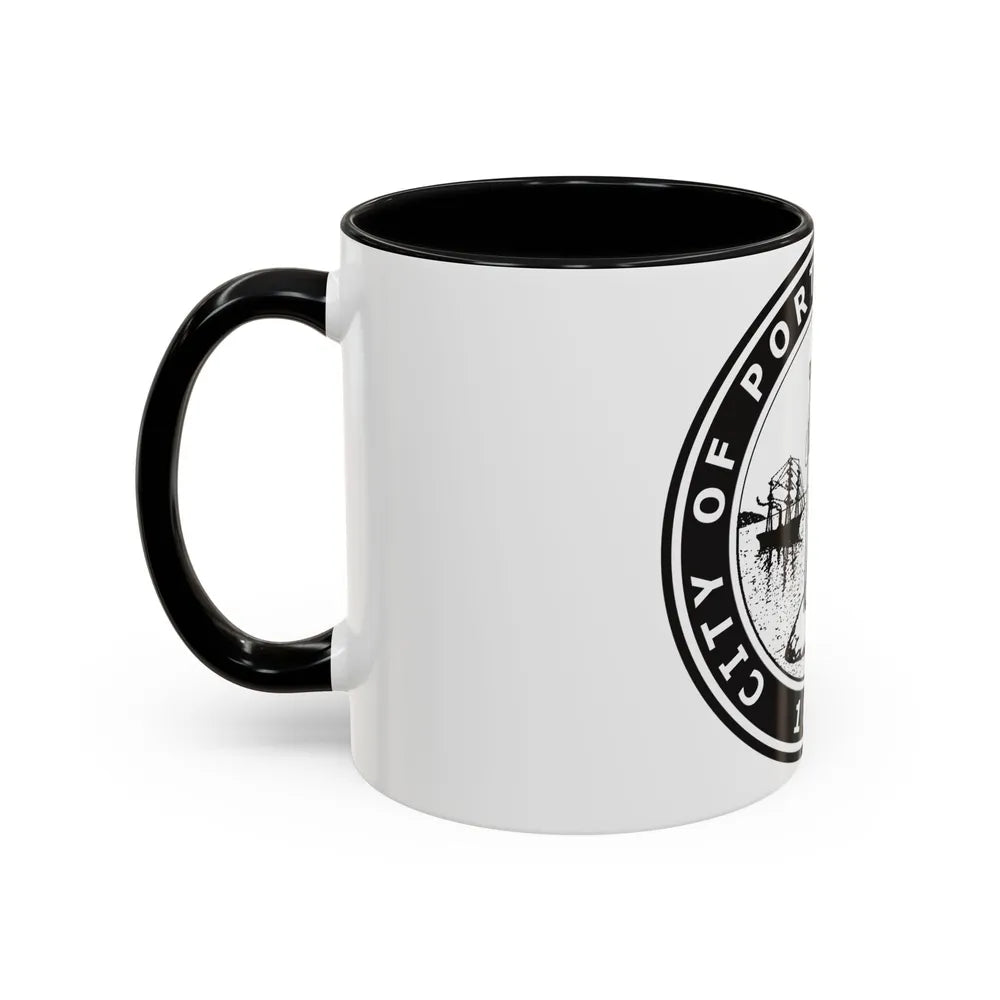 Seal of Portland Oregon - Accent Coffee Mug-Go Mug Yourself