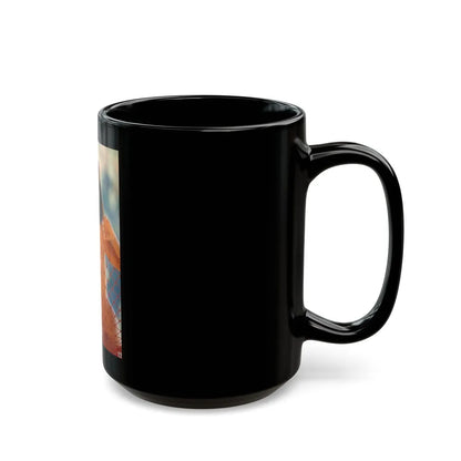 Victoria Vetri #83 - Topless (Vintage Female Icon) Black Coffee Mug-Go Mug Yourself