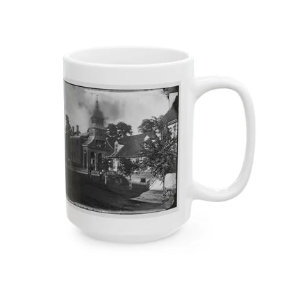 Culpeper Court House, Va. Court House, With A Group Of Confederates Captured At Cedar Mountain On Balcony (U.S. Civil War) White Coffee Mug-Go Mug Yourself