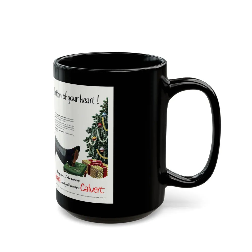 Calvert Whiskey ad, Collier's, December 13, 1952 - Black Coffee Mug-Go Mug Yourself