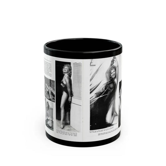 Greta Thyssen #127 - 2 Pages 5 B&W Photos from Modern Man Mag. April '57 (Vintage Female Icon) Black Coffee Mug-11oz-Go Mug Yourself