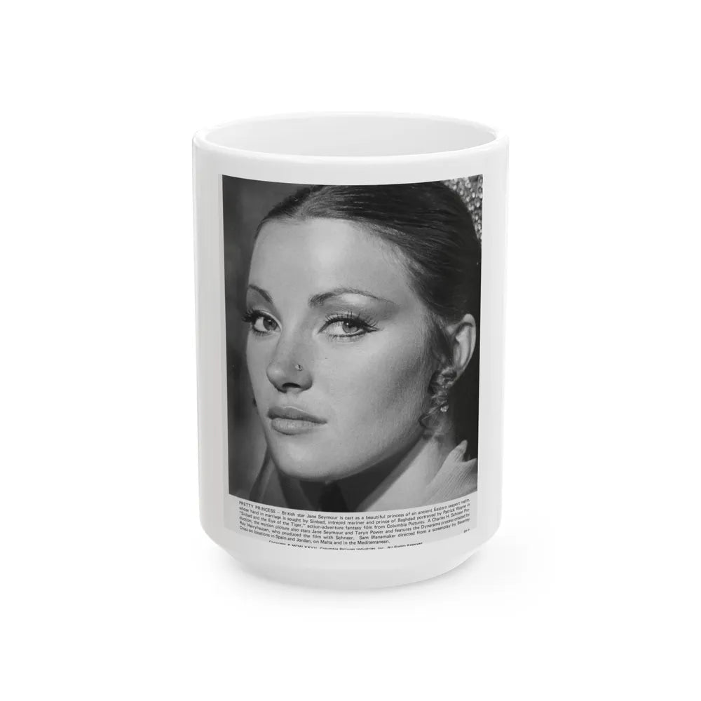 Jane Seymour #38 (Vintage Female Icon) White Coffee Mug-15oz-Go Mug Yourself