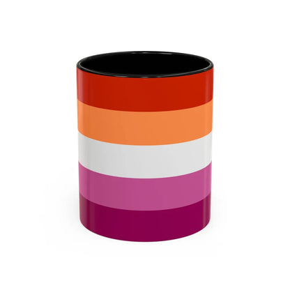 Lesbian 3 Pride Flag - Accent Coffee Mug-11oz-Black-Go Mug Yourself