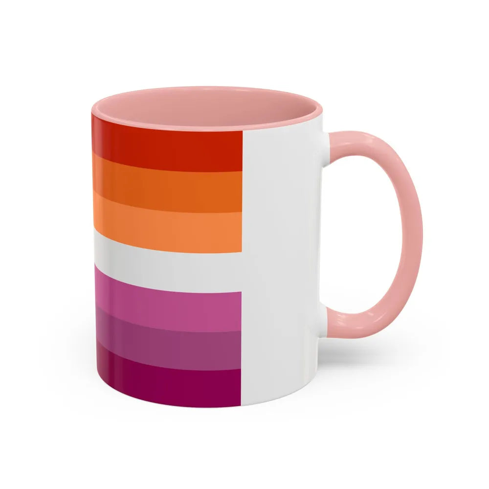 Lesbian 2 Pride Flag - Accent Coffee Mug-Go Mug Yourself