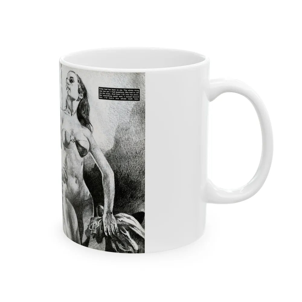 Cabin Nymph, Bluebook for Men, March 1972 - White Coffee Mug-Go Mug Yourself