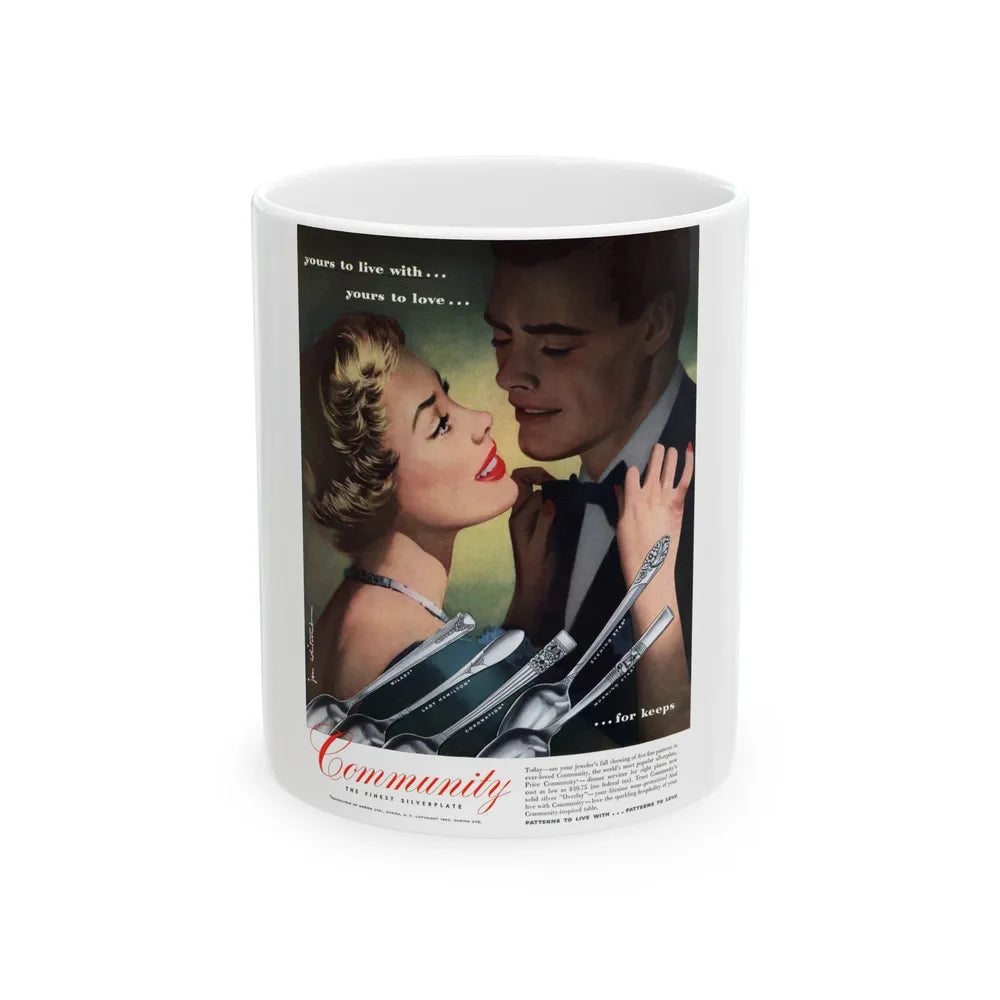 Community Silverware ad, Redbook, September 1950 - White Coffee Mug-11oz-Go Mug Yourself