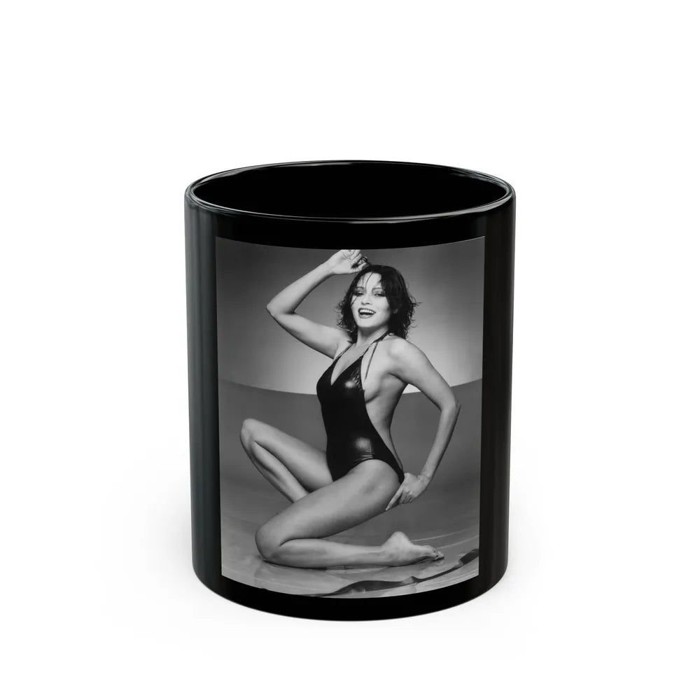 Barbara Carrera #105 (Vintage Female Icon) Black Coffee Mug-11oz-Go Mug Yourself